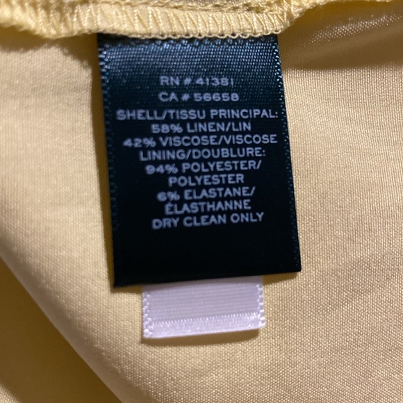 Lauren Ralph Lauren Linen blend Yellow Skirt with Asymmetrical Hem. Plus Size 2X - Picture 5 of 5